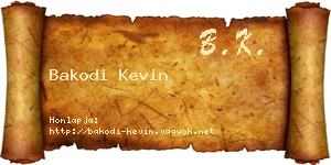 Bakodi Kevin névjegykártya